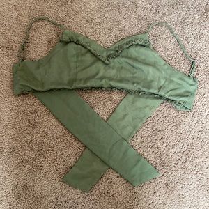 olive green crop top